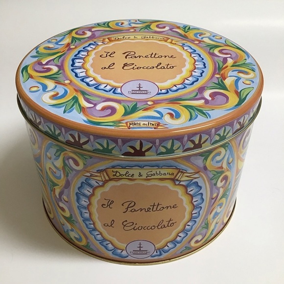 Dolce & Gabbana Tin Made In Italy EMPTY Fiasconaro Panettone LARGE 10” Storage - Picture 13 of 14